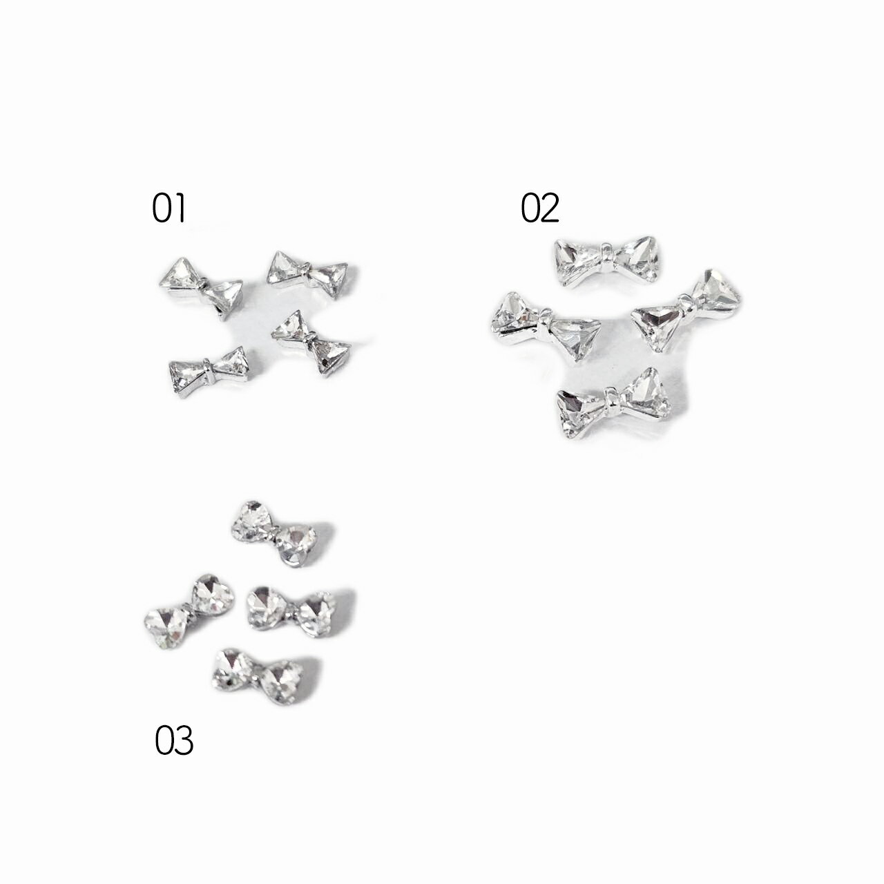 【4個入 シルバー リボン】【MR04】ネイルパーツ ネイルグッズ ネイル用品 ネイル ...