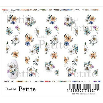 ネイルシール 花 フラワー 写ネイルPetite ラインデッサンフラワー