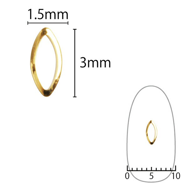 ネイルパーツ スタッズ リーフ SHAREYDVA シャレドワ ミニリーフ中抜き ゴールド 50P