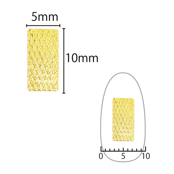 ネイルパーツ メタルパーツ SHAREYDVA シャレドワ ネイルパーツ メッシュモロッコ レクタングル ゴールド 8P nailstudy-10036078 ネイル用品 nailstudy サンプル画像2