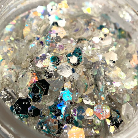 ネイルアート グリッター ラメホロ MIX SHAREYDVA シャレドワ グリッター ホロミックス プリズムシルバー