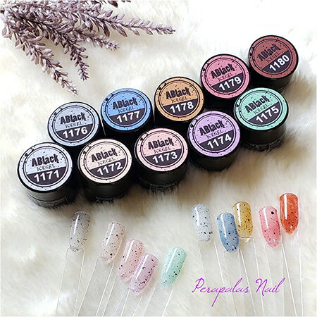 ICEGEL ホロジェル アイスジェル A BLACK ダルメシアンジェル 1173 ピーチパフ 3g