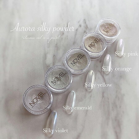 ネイル用品 nailstudyのノヴェル オーロラシルキーパウダー シルキーピンク オーロラパウダー ノヴェル NOVEL Aurora silky powder silky pink 0.8g｜アングル2