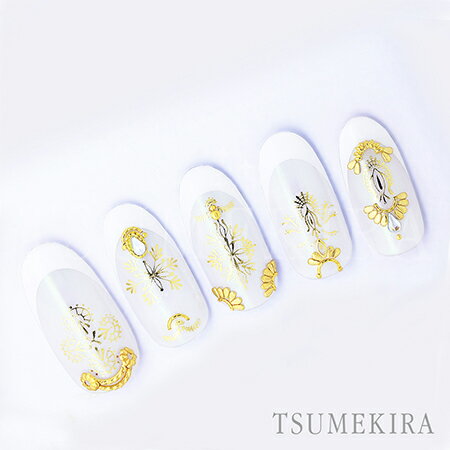 ネイルアート 高粘着 ネイルシール エンブロイダリー レース ネイルシール ツメキラ colors nail Yuu プロデュース1 embroidery lace ゴールド SG-YUU-102(ジェル専用) 3