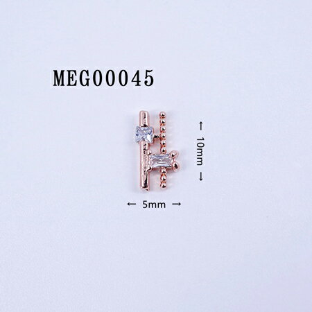 SONAIL (소네일) 네일 데코 파트 MEG 트윈 스틱 지르코니아 첨부 키비쥬 핑크 골드 MEG00045 2P