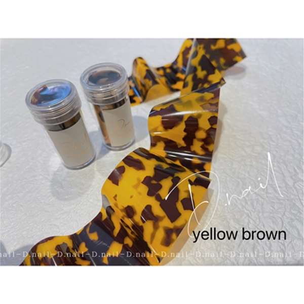 D.nail アートホイル ベッ甲柄 yellow brown 1枚