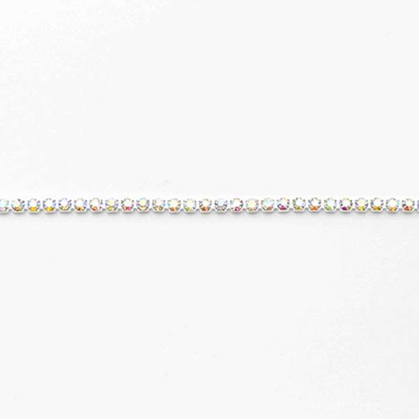 MATIERE(マティエール) シルバーラインストーンチェーン オーロラ 1.5mm