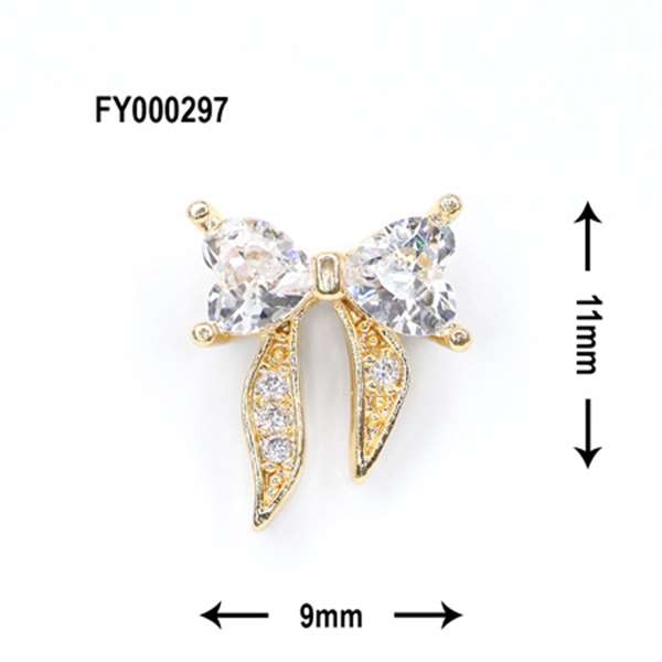 SONAIL PLUS 山崎セレクト フェミニン ビジューリボン ダブルハート ゴールド FY000297