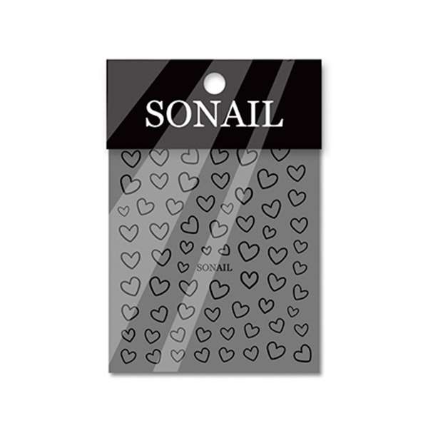 ネイル用品 nailstudyのSONAIL ブラック ハートフレーム シンプル 立体ネイルシール FY000214｜アングル2