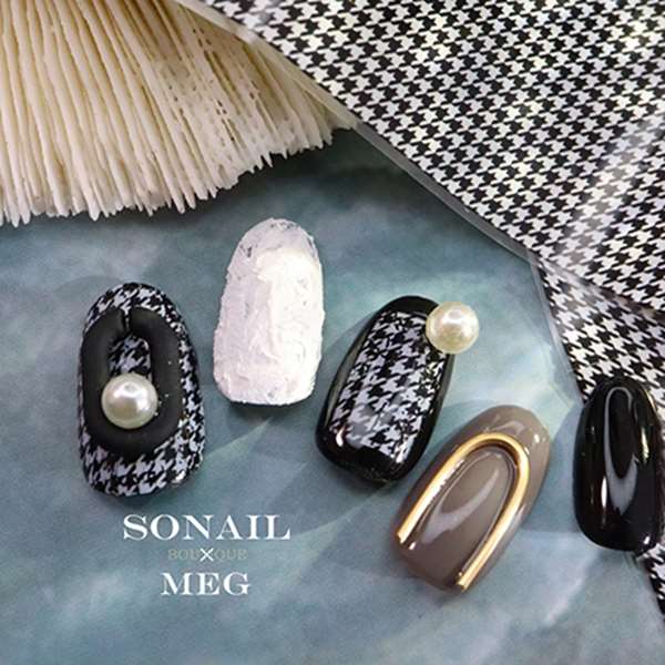 SONAIL×MEG ハウンドトゥースチェック ネイルホイル MEG000129