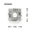 【4/1限定 ポイント5倍】SONAIL×MEG カットワークパターン スクエア メタリックパーツ シルバー MEG00209