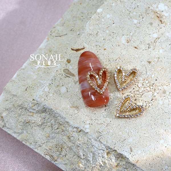 ネイル用品 nailstudyのSONAIL×MEG シャイニング ミニチュアハート フレーム シルバー MEG000196｜アングル2