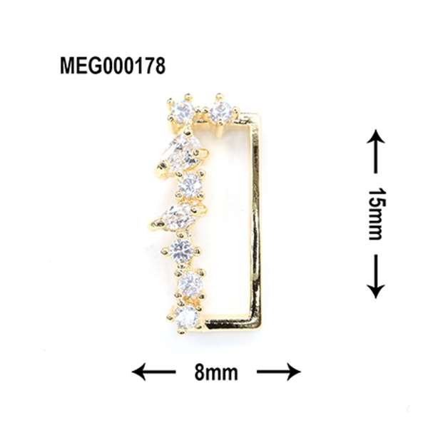 Rakuten - SONAIL×MEG スクエア フレーム ハーフビジュー ゴールド MEG00178