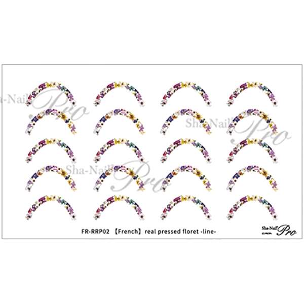 Nail Seal - 【取寄】写ネイルPlus 【フレンチ】リアルプレスドフローレットライン