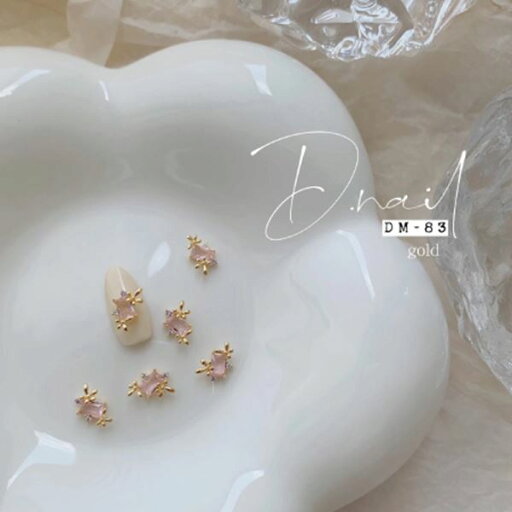 D.nail ジュエリービジューパーツ DM-83 ピンクリーフフラワー D.nail ジュエリービジューパーツ DM-83 ピンクリーフフラワー
