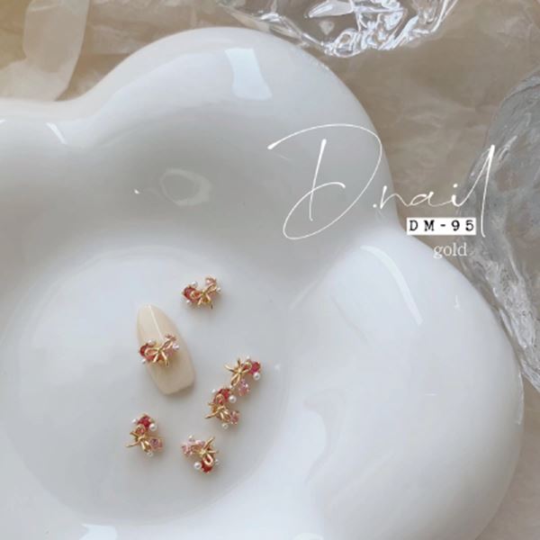 D．nail　ジュエリービジューパーツ　DM−95　ダブルピンクハートリボン