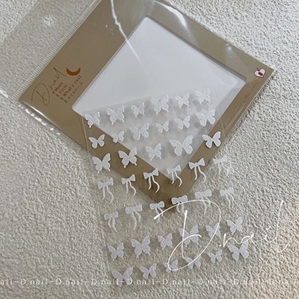 D．nail　リボン＆バタフライ　ラメシール　オーロラ