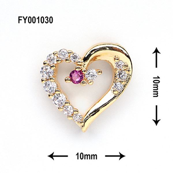 SONAIL×MAIKO　ゴールドハート　アシンメトリー　ビジューデコ　FY001030