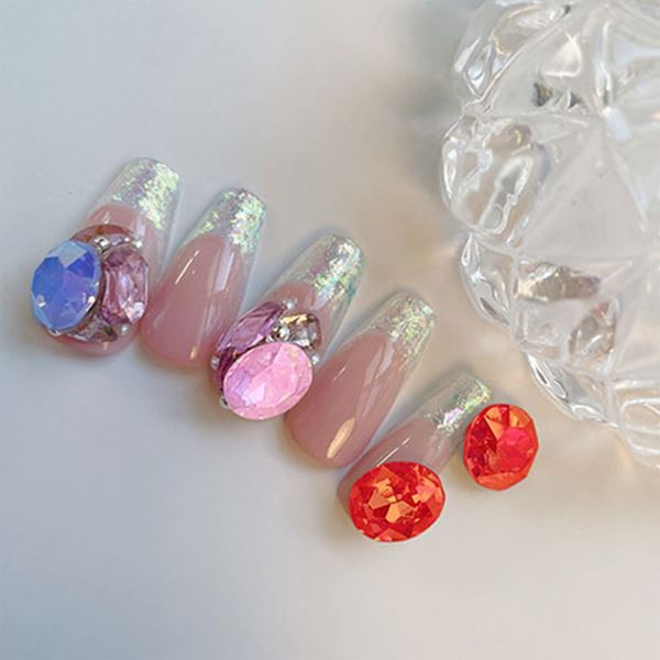 ネイル用品 nailstudyのSONAIL　ジェムストーン　フラワー　オーロラ　ヒアシンスオパール　10mm　FY000778｜アングル2