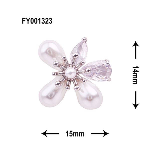 SONAIL PLUS Lapisraviセレクト ハーフドロップパール ビッグフラワー シルバー FY001323