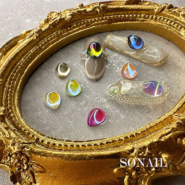 SONAIL ウルウルストーン ドロップ ホワイトオーロラ 6×8mm FY001394 3
