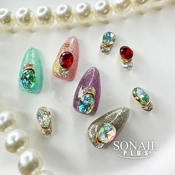 ネイル用品 nailstudyのSONAIL PLUS Lapisraviセレクト ファンタスティカル オーバルストーン ゴールドリング FY001288｜アングル2