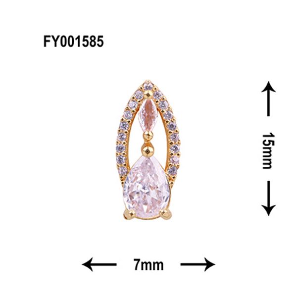 SONAIL PLUS Lapisraviセレクト クリスタルドロップ リーフフレームビジュー ゴールド FY001585