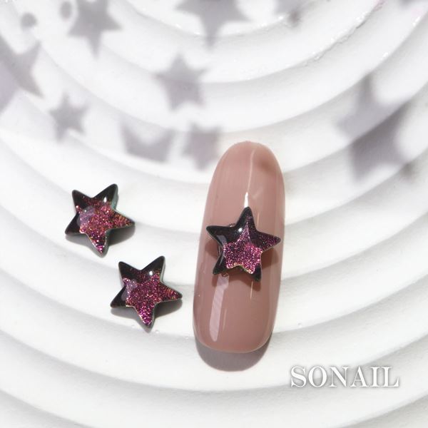 ネイル用品 nailstudyのSONAIL スター クリアストーン 8×8 ブラックダイヤモンド FY001623｜アングル3