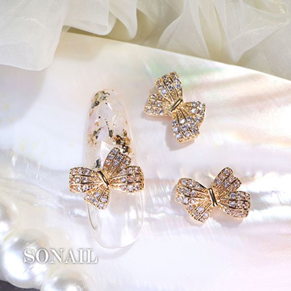 SONAIL ビジュー ビックリボン ネイルアクセサリー ゴールド FY001659 3