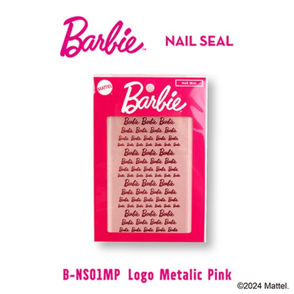 美甲贴 - Barbie(バービー) ネイルシール NS01MP ロゴ メタリックピンク