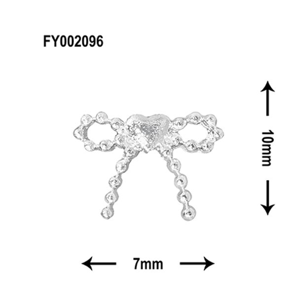 SONAIL ボールチェーン風ハートリボン メタルシルバー FY002096