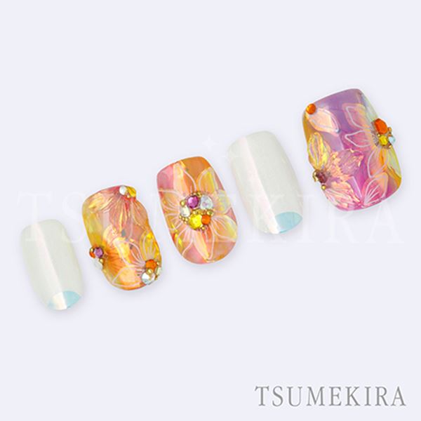 ツメキラ オーロラホロ オーロラフィルムシール aurora flower (オーロラフラワー)...