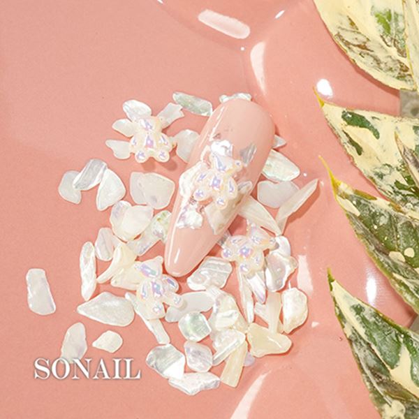 ネイル用品 nailstudyのSONAIL シャイニーテディ・シェルMIX ホワイト FY002319｜アングル3