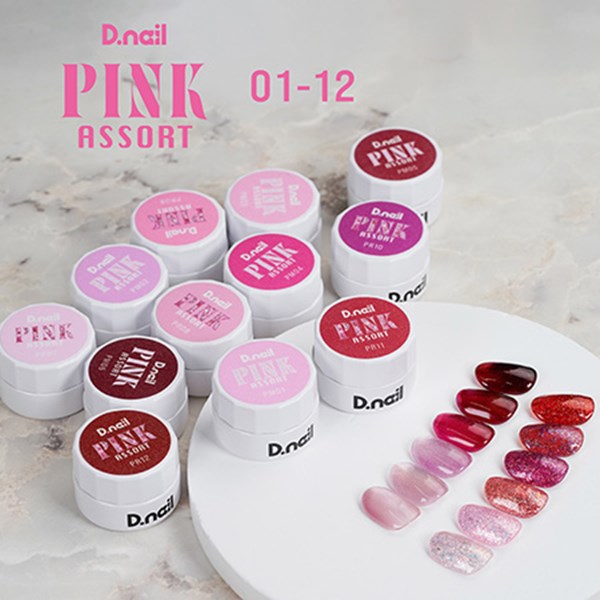 ネイル用品 nailstudyのD.nail ピンクアソートジェル PR08 キャンディピンク 3g｜アングル3