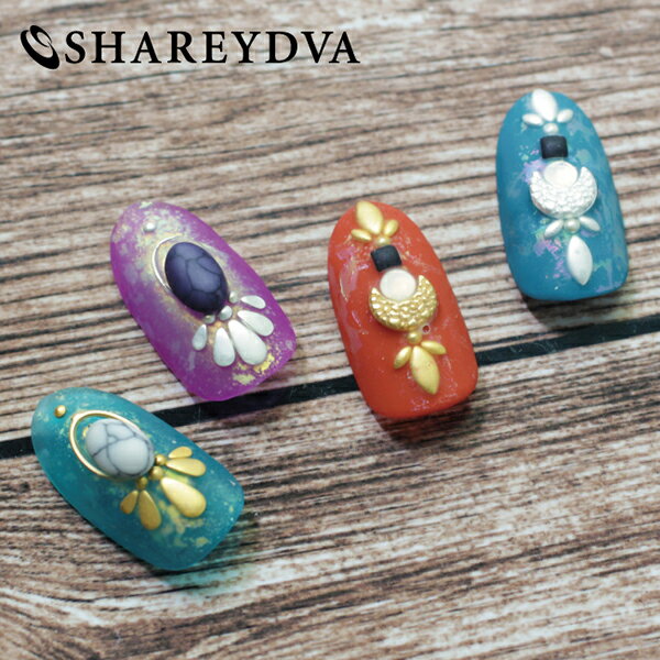 ネイルパーツ SHAREYDVA シャレドワ　ラージリーフ　シルバー　30P