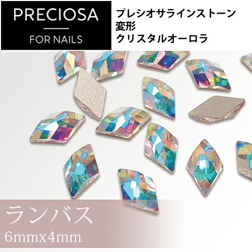 【PRECIOSA】プレシオサ ラインストーン ランバス 6mmx4mm [クリスタルAB] 6P 小分け