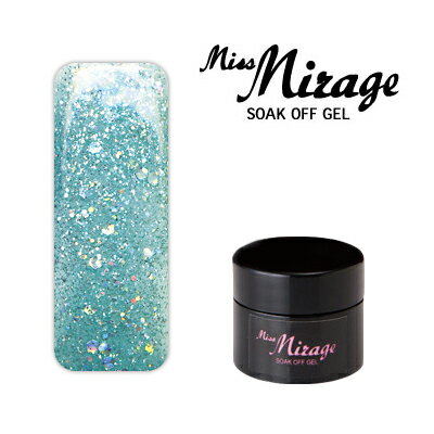 ジェルネイル カラージェル ミス ミラージュ Mirage ソークオフジェル H15S ホログラムミントグリーン 2.5g