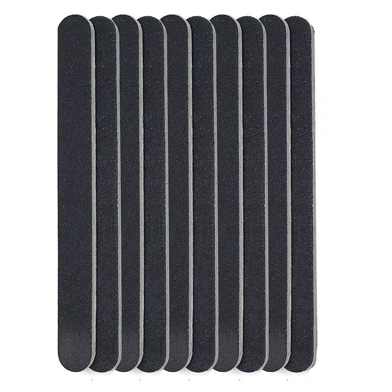 エメリーボード 100/180 ブラック ストレート型10本セット ネイル用品 ネイルケア 薄いネイルファイル