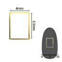 ネイルパーツ シャレドワ SHAREYDVA ソフト 長方形 4mm×5.5mm ゴールド 細 8P(4)