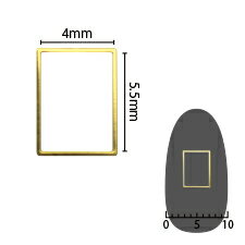 ネイルパーツ シャレドワ SHAREYDVA　ソフト　長方形　4mm×5．5mm　ゴールド　細　8P