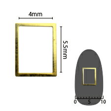 ネイルパーツ シャレドワ SHAREYDVA　ソフト　長方形　4mm×5．5mm　ゴールド　太　8P