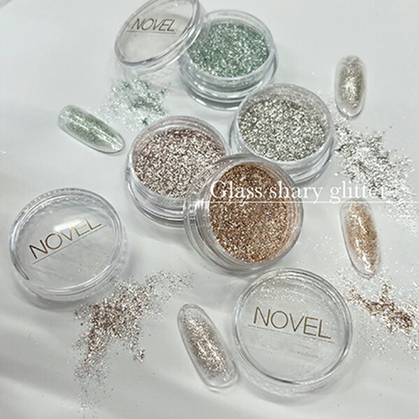 NOVEL Glass shary glitter coral orange