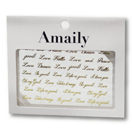 ネイルシール 文字 アメイリー ネイルシール No．8-8 筆記体メッセージ ゴールドのサムネイル