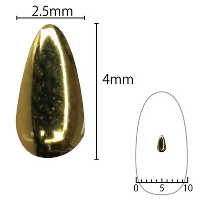 ネイルパーツ スタッズ SHAREYDVA シャレドワ　スタッズ　ドロップ　4mm×2．5mm　　30P　ゴールド