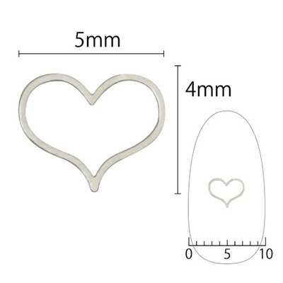 ネイルパーツ パーツ ハート SHAREYDVA シャレドワ ソフト ベティハート 5mm シルバー 細