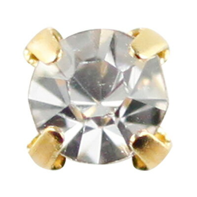 ネイルパーツ ストーン エムプティ　台座付ストーンC　D061　クリスタル×ゴールド