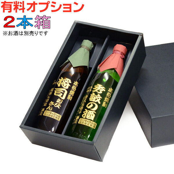 お酒（1000円程度） ◆2本箱（720ml～900ml用）黒　セット箱◆別途、お酒等をご注文してください。 あす楽 母の日 父の日 最短