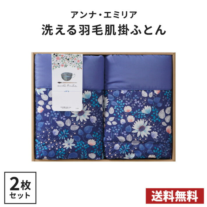 【送料無料】アンナ・エミリア 洗える羽毛肌掛ふとん2枚セット