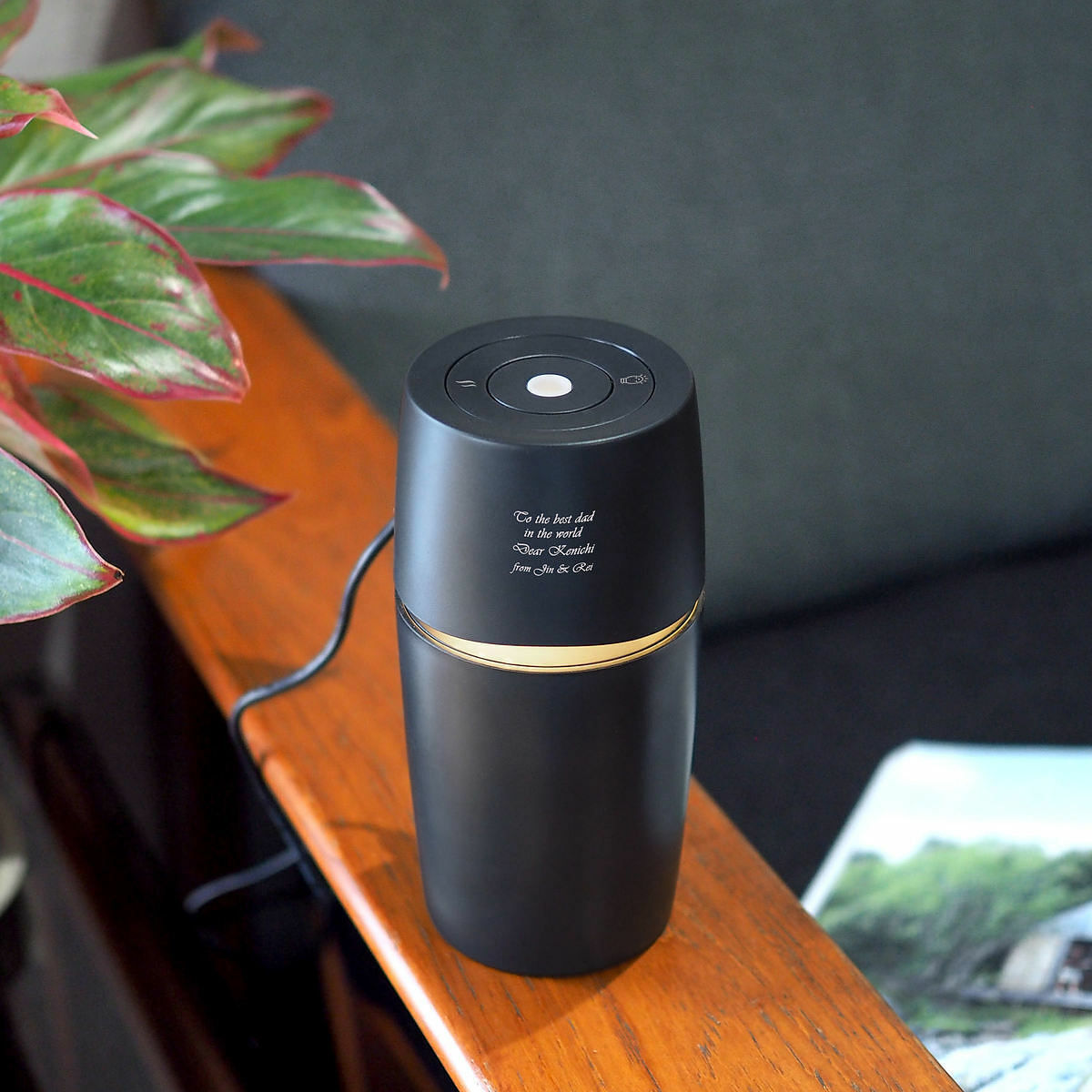 名入れ アロマディフューザー ブラック 送料無料 アロマ ラッピング ギフトバッグ プレゼント 開店祝い 開業記念 新築祝い 内祝い クリスマス ホワイトデー 誕生日 父の日 母の日 誕生日 夫婦 結婚祝い 敬老の日