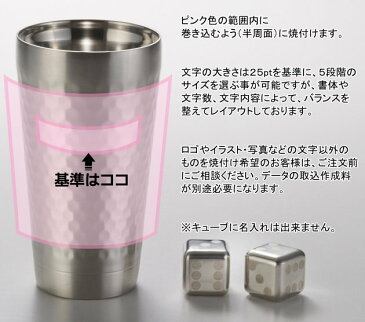 【名前・メッセージが入る】FROZEN CUBE 二重タンブラー＆キューブ2P 350ml 専用箱入り FC3003A/フローズンキューブ サーモステンレス 溶けない氷 ビアグラス 父の日 クリスマス バレンタインデー 誕生日 名入れギフト 貰って嬉しい【きざみ屋 ハッピープレゼント】